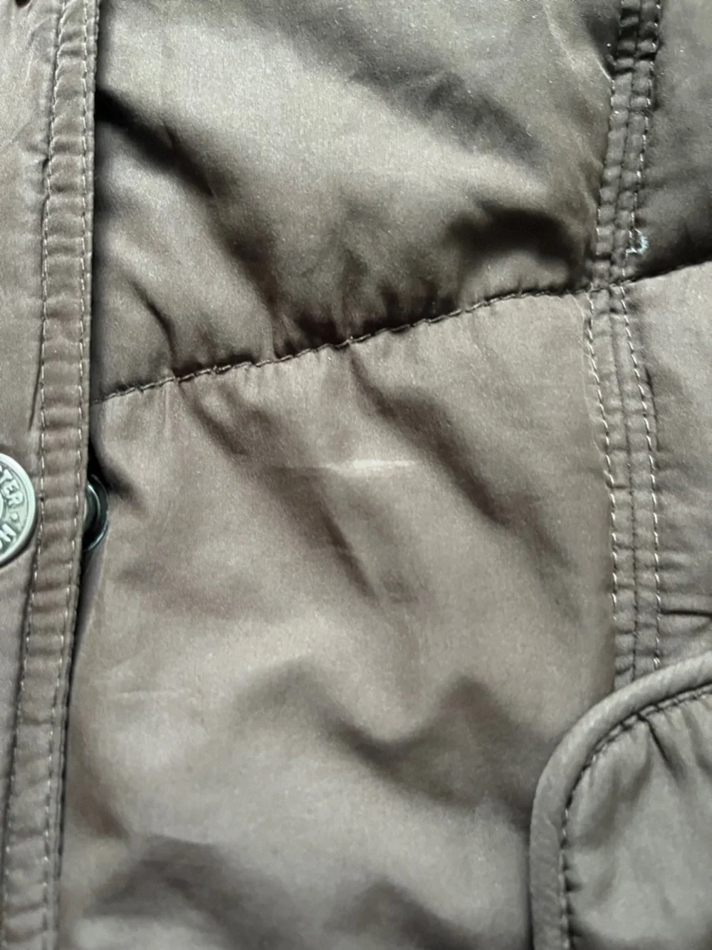 Hollister Quilted Bomber Jacket with Removable Faux Fur Hood - Brown - Large - Picture 16 of 16
